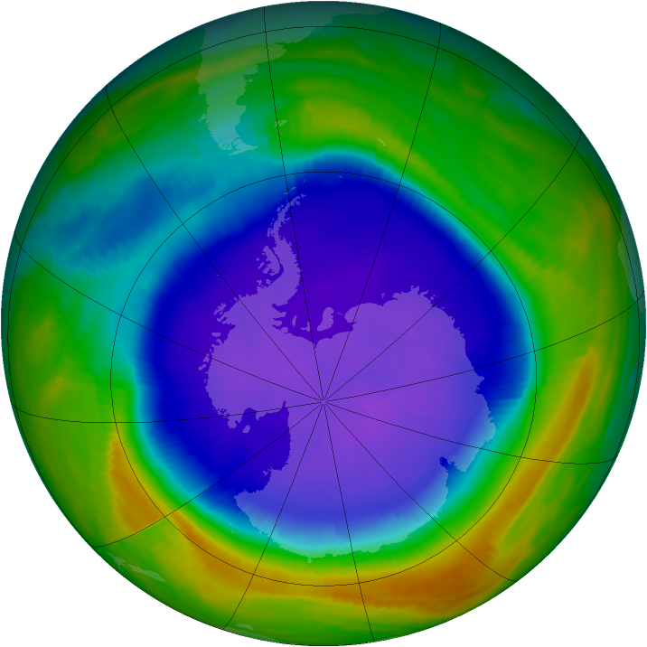 Antarctic ozone map for 26 September 1999